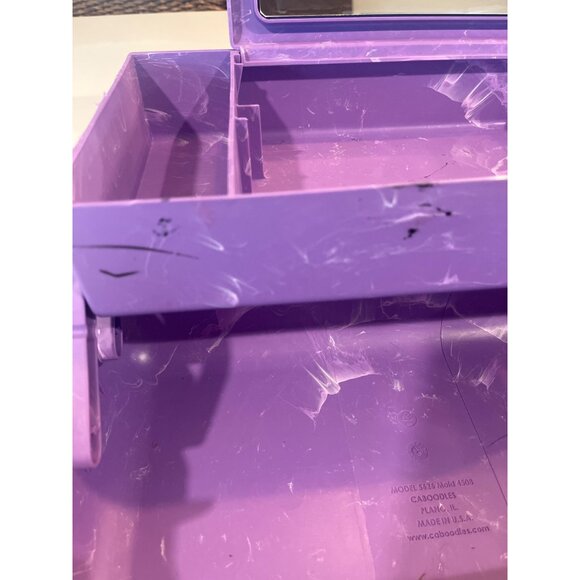 Vintage Purple Marbled Plastic Carry Case With Handle & Latch Closure - Picture 9 of 12